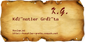 Künstler Gréta névjegykártya